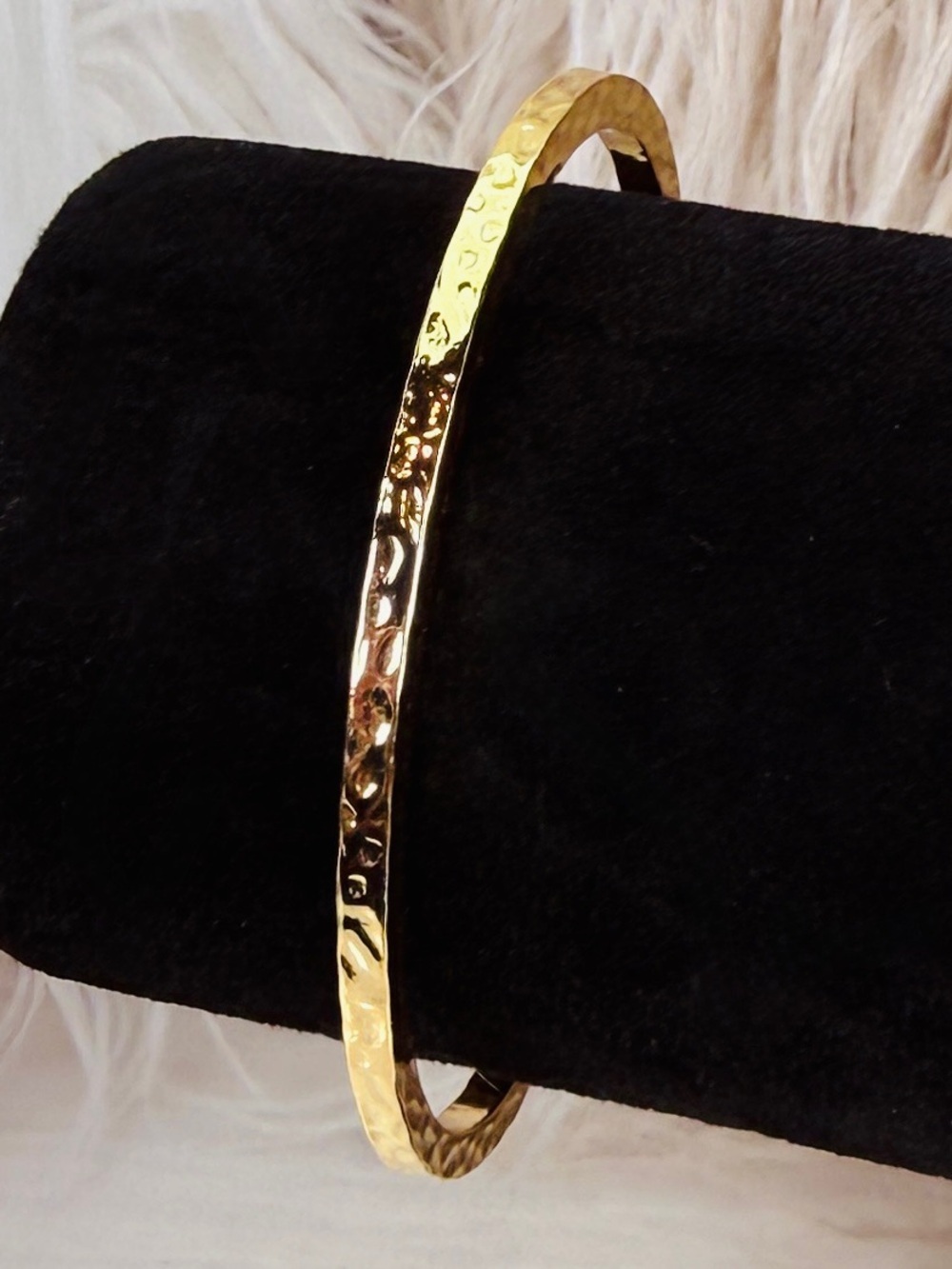Goldtone Hammered Minimalist Cuff Bracelet